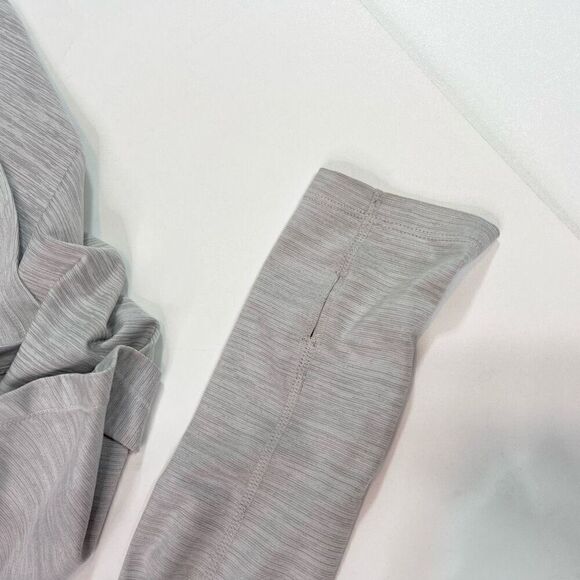 Zyia Top Womens Medium Heather Gray Active Haze Yoga Wrap Shawl Hooded Thumbhole - Picture 7 of 8